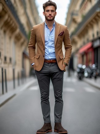 С чем носить красно-белый нагрудный платок с принтом