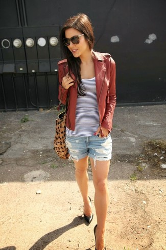 Какие туфли носить с красной косухой