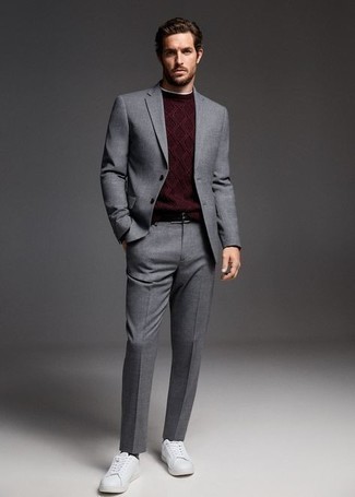 С чем носить красный вязаный свитер мужчине