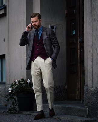 Какие лоферы носить с красным кардиганом мужчине