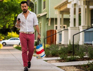 Какие мокасины носить с красными брюками чинос