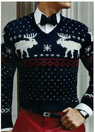 С чем носить красные вельветовые джинсы мужчине