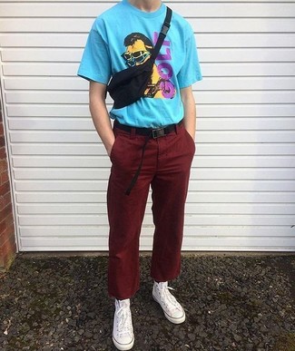 С чем носить красные вельветовые брюки мужчине