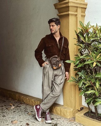 С чем носить красные высокие кеды мужчине