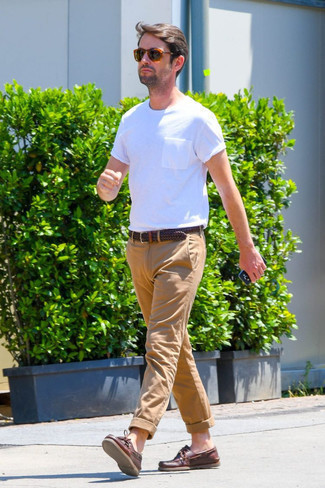 С чем носить красные кожаные топсайдеры