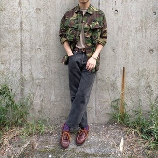 С чем носить красные кожаные топсайдеры