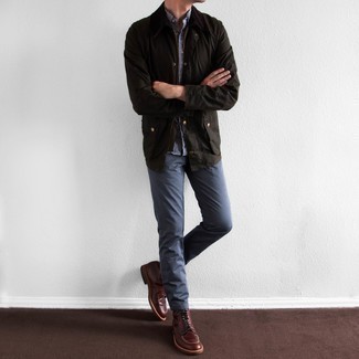 С чем носить красные кожаные ботинки мужчине