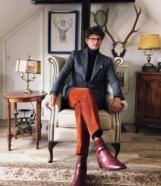 С чем носить красные кожаные ботинки мужчине