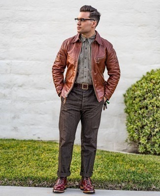 С чем носить красные кожаные ботинки мужчине