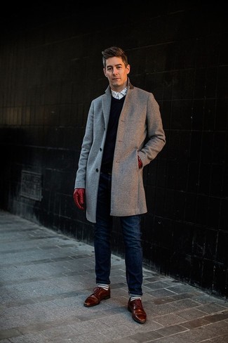 С чем носить красные кожаные перчатки мужчине