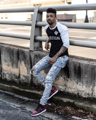 С чем носить красные кожаные высокие кеды мужчине