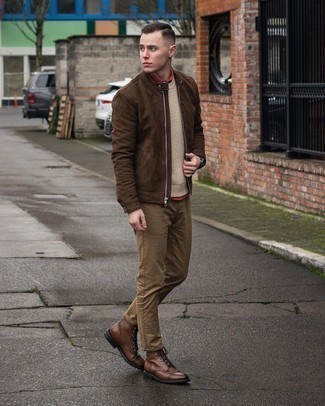 Какие бомберы носить с красной рубашкой с длинным рукавом мужчине