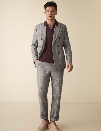 С чем носить красный свитер с воротником поло мужчине