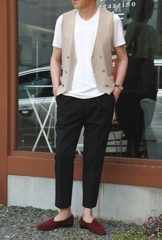 С чем носить красные замшевые лоферы мужчине