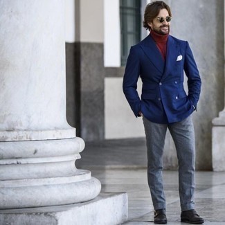 Какие пиджаки носить с красной водолазкой мужчине