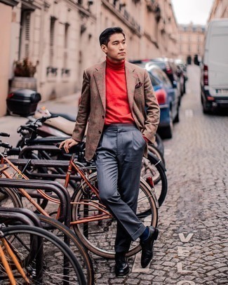 Какие туфли дерби носить с красной водолазкой