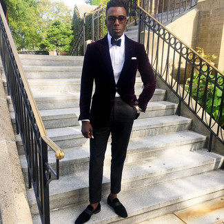 С чем носить красный бархатный пиджак мужчине