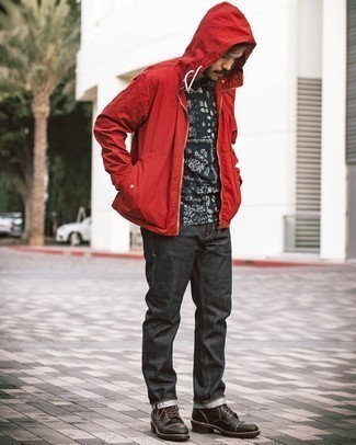 С чем носить красную ветровку мужчине