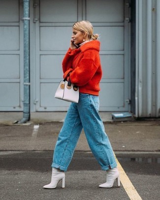 С чем носить красный шерстяной бомбер женщине