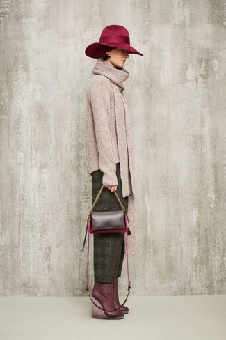 С чем носить красную шерстяную шляпу женщине