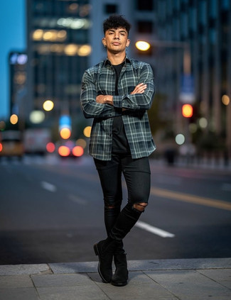 С чем носить рваные зауженные джинсы мужчине