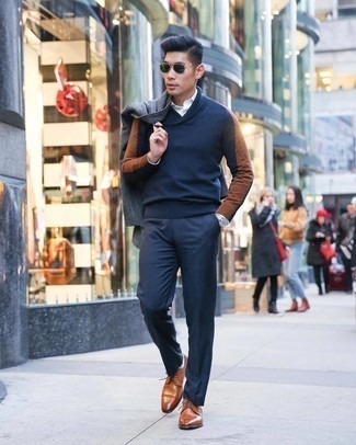 С чем носить свитер с отложным воротником