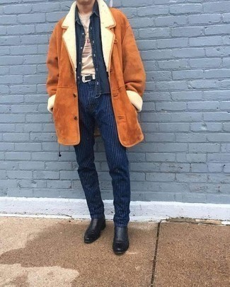 Как носить дубленку с ботинками челси мужчине