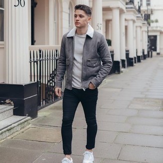 Как носить короткую дубленку с кроссовками мужчине