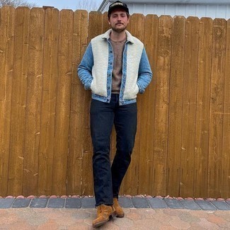 Как носить короткую дубленку с ботинками челси мужчине