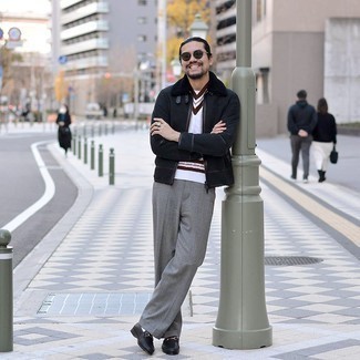 С чем носить короткую дубленку мужчине