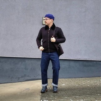 С чем носить короткую дубленку мужчине