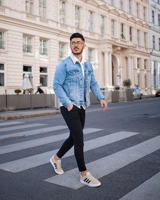 Как носить короткую дубленку с низкими кедами мужчине