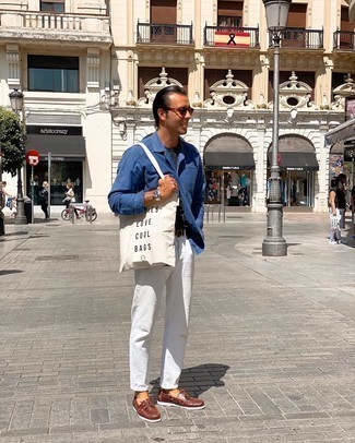 Как носить куртку-рубашку с топсайдерами