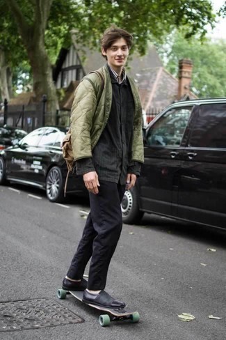 Как носить куртку-рубашку с бомбером мужчине