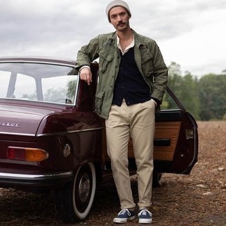 Как носить куртку-рубашку с кардиганом мужчине