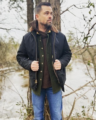 Как носить куртку-рубашку с курткой харрингтон