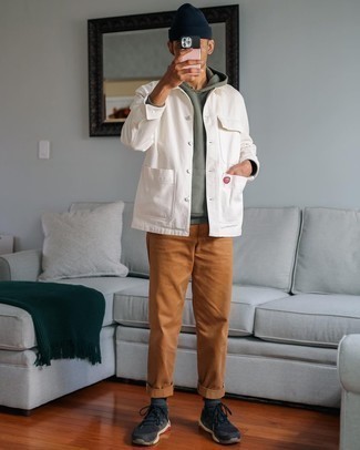 Как носить куртку-рубашку с худи мужчине