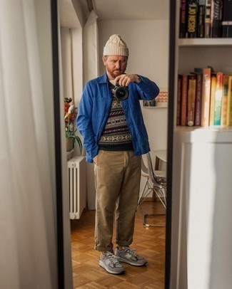 Как носить куртку-рубашку с трикотажным жилетом мужчине