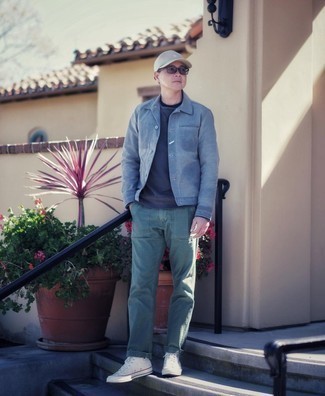 Как носить куртку-рубашку с свитшотем мужчине