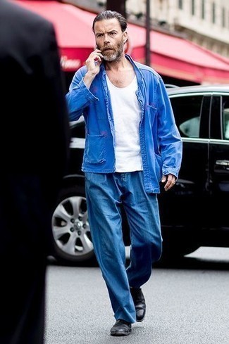 Как носить куртку-рубашку с майкой мужчине