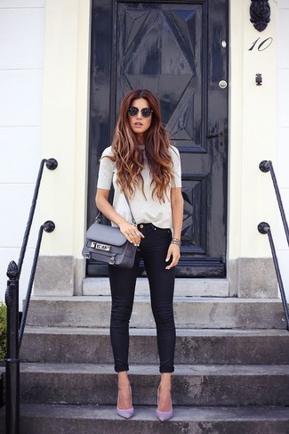 Как носить кофту с коротким рукавом с джинсами женщине