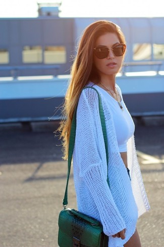 Как носить шорты с кардиганом женщине