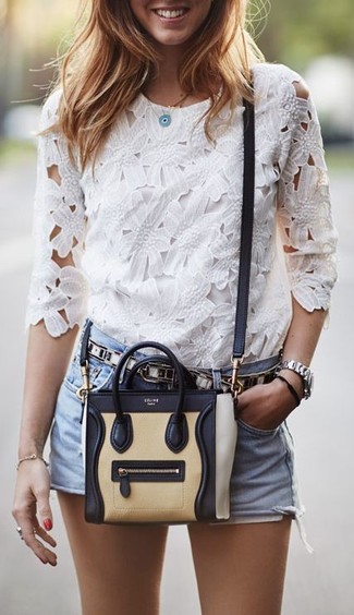 Как носить шорты с блузкой с длинным рукавом