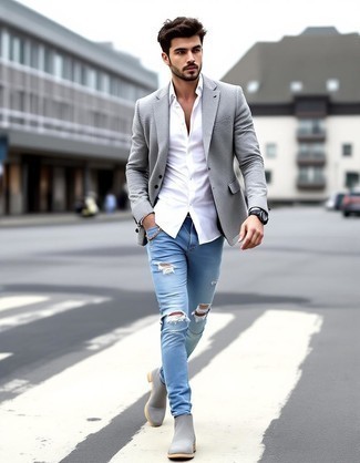 С чем носить серебряные ботинки мужчине