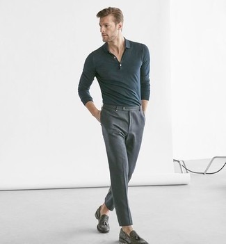 С чем носить серебряные кожаные лоферы с кисточками