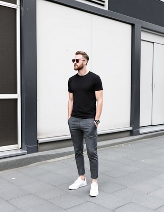 С чем носить серебряные брюки мужчине