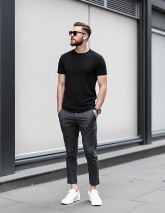 С чем носить серебряные брюки мужчине