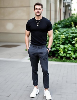 С чем носить серебряные брюки мужчине