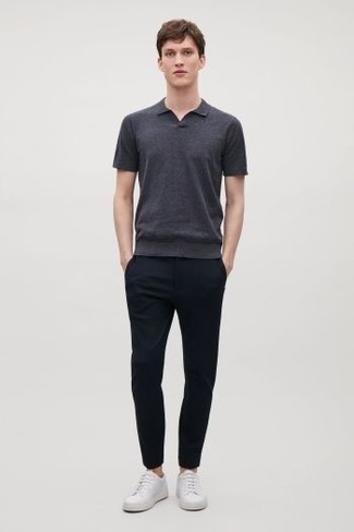 С чем носить серебряную футболку-поло мужчине