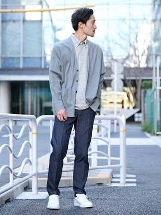 С чем носить серебряную футболку-поло мужчине